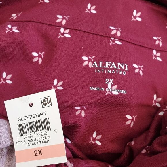Alfani Plus Size Printed Sleepshirt Nightgown - Picture 10 of 12
